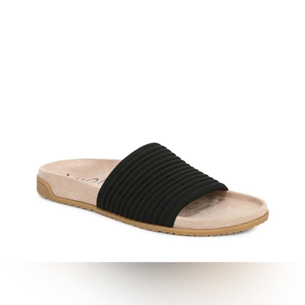 Vionic Womens Evie Knit Slide Sandal - Black Sz 8.5 EUC